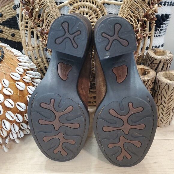 Born Women's 10M Jolene Boot Block Heel Oxford Brown Leather Shootie Lace Up - Picture 7 of 13